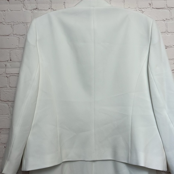 Le Suit Crepe Open Front Jacket & Crewneck Sheath Dress Suit - Picture 5 of 14